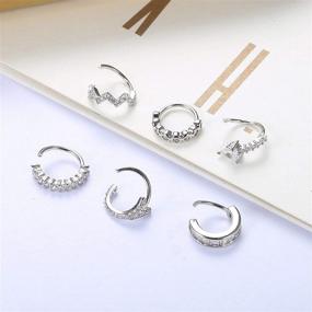 img 1 attached to 💃 BodyBonita Bendable Nose Ring Hoop Set - 6Pcs 20G Nose Ring Cartilage Helix Tragus Earring for Women & Men: Stylish Body Piercing Jewelry Collection