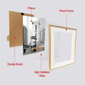 img 1 attached to 🖼️ Metrekey Natural Woodgrain 8x10 Picture Frame - Pack of 3, Tabletop and Wall Mounting, Clear Glass Photo Frames for Display