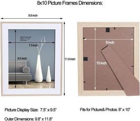 img 2 attached to 🖼️ Metrekey Natural Woodgrain 8x10 Picture Frame - Pack of 3, Tabletop and Wall Mounting, Clear Glass Photo Frames for Display