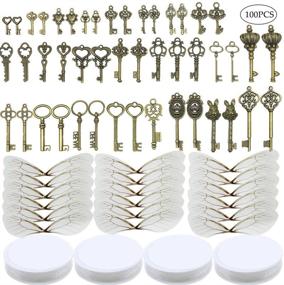 img 4 attached to 🔑 Set of 46 Antique Bronze Vintage Skeleton Keys Charms with Potter Flying Key Design, 50 Pairs of Dragonfly Wings, and 105 Yards of Fishing Line - Perfect for Jewelry Making, Necklace Crafts, and Enchanted Key Projects