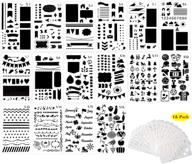 📚 various diy drawing book plastic planner stencils - journaling stencils kit 16p logo