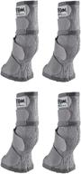 ultimate fly protection for small quarter horse/arab: cashel crusader horse leg guards in grey - set of 4 logo