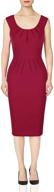 👗 muxxn retro 40s scoop neck ruched sheath dress for women - perfect for formal work events logo