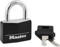 🔒 secure your belongings with master lock 141d covered aluminum keyed padlock - 1 pack, black logo