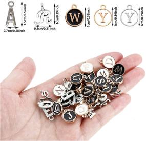 img 3 attached to 🔤 ZYNERY 130 Pieces Enamel Letter Charms Set: A-Z Initial Charms for DIY Jewelry - Necklaces, Bracelets, Earrings, and More!