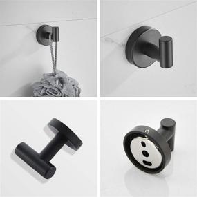 img 1 attached to 🛁 Black Bathroom Accessories Set, 3Pcs SUS304 Stainless Steel including 12'' Towel Rack, Toilet Paper Holder, and Towel Hook