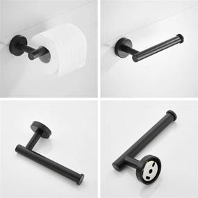 img 2 attached to 🛁 Black Bathroom Accessories Set, 3Pcs SUS304 Stainless Steel including 12'' Towel Rack, Toilet Paper Holder, and Towel Hook