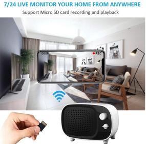 img 1 attached to 1080P WiFi Hidden Camera Bluetooth Speaker, Spy Camera Nanny/Child/Pet Cam with Motion Detection Alert, 24/7 Remote Monitoring for Indoor Security by Amzcev