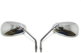 img 2 attached to 🛵 Enhance Your Kawasaki or Suzuki Chopper Scooter with Motorcycle Chrome Rearview Side Mirrors (10MM)