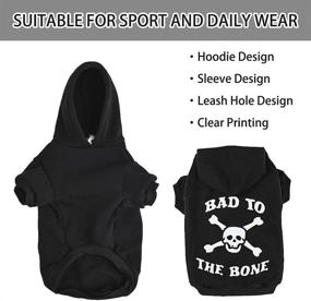 img 1 attached to 🐾 EXPAWLORER Bone Print Skull Cat Fleece Sweatshirt Dog Hoodies - Bad to The Bone