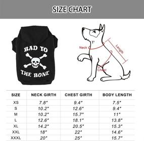 img 3 attached to 🐾 EXPAWLORER Bone Print Skull Cat Fleece Sweatshirt Dog Hoodies - Bad to The Bone