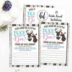 img 1 attached to 🎀 Gender Reveal Baby Shower Invitation Cards, Personalized Buck or Doe Deer Theme in Pink and Blue. Fill-in-the-Blank Printable Invite Pack to Guess the Gender – Perfect for Gender Neutral Unisex Party Invite, Boy or Girl Celebration.