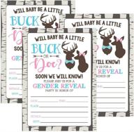 🎀 gender reveal baby shower invitation cards, personalized buck or doe deer theme in pink and blue. fill-in-the-blank printable invite pack to guess the gender – perfect for gender neutral unisex party invite, boy or girl celebration. logo