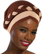 👒 stylish woeoe women african turban india's hat: stretch braid head wrap in black logo