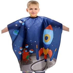 img 3 attached to 🚀 Aethland Waterproof Hair Cutting Cape for Kids and Adults - Professional Barber Cape Salon Cloak for Hair Stylist (Space Rocket)