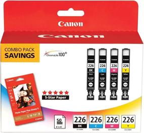 img 1 attached to 🖨️ Canon CLI226 Color Pack with Photo Paper: Compatible with iP4820, MG5220, MG5120 & More - Includes 50 Sheets!