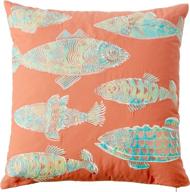 🐟 tommy bahama home batic fish decorative pillow - multi orange, 20 x 20 inches logo