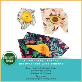 img 1 attached to Reusable Beeswax Food Wrap - Eco-Friendly Bees Wax Paper Wrap for Food Storage - 🐝 Set of 5 Reusable Sandwich Bags & Food Wrappers - Organic Cotton Beeswax Cloths, Plastic-Free and Sustainable