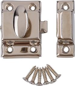 img 2 attached to BI-15AN (1) - Antique Reproduction Oval Turn Latch, Nickel Plated Small Stamped Cabinet Latch