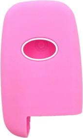 img 1 attached to Ezzy Auto Pink 4-Button Silicone Key Fob Case Cover Holder Bag Skin - Compatible with Hyundai Equus & Genesis Coupe