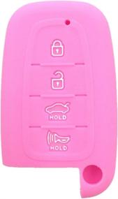 img 3 attached to Ezzy Auto Pink 4-Button Silicone Key Fob Case Cover Holder Bag Skin - Compatible with Hyundai Equus & Genesis Coupe