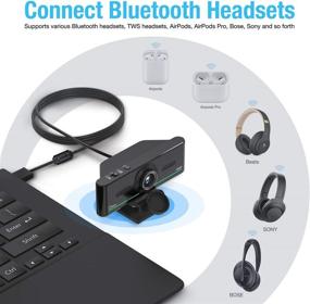 img 1 attached to 📷 Gsou 1080P Bluetooth Webcam: High-quality Mic & HD Streaming for Zoom, Skype, FaceTime, with Bluetooth Headset Compatibility - PC, Mac, Laptop, Desktop