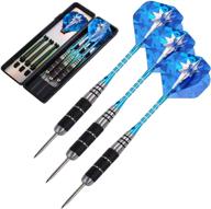 🎯 ansowny rempfhan steel tip darts set - professional 22/26 grams with case, aluminum shafts and metal barrels - 3 pack логотип