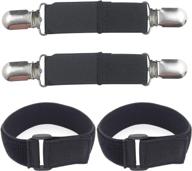 👖 yyst 4-pc adjustable elastic women's stirrups & boot straps - secure your pants with leg and ankle straps logo