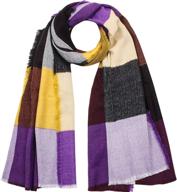 🧣 under zero winter warm scarf – soft fashion wrap for women: long purple plaid shawl logo