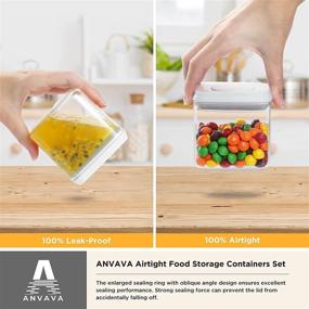 img 1 attached to 🥫 ANVAVA Airtight Food Storage Containers Set - 4-Pack Deluxe Pantry Organization Solution, Easy One Button Opening, BPA-Free Canisters with Clear Lids - 4 x 0.32Qt