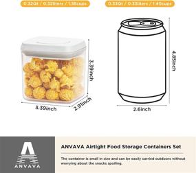 img 2 attached to 🥫 ANVAVA Airtight Food Storage Containers Set - 4-Pack Deluxe Pantry Organization Solution, Easy One Button Opening, BPA-Free Canisters with Clear Lids - 4 x 0.32Qt