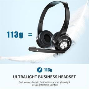 img 2 attached to 🎧 2021 NIUQIGE USB PC Headset with Microphone for Laptops - 3.5mm Jack, Noise-Canceling, Lightweight Wired Computer Headphones - Ideal for Skype, Webinars, Call Centers, Schools