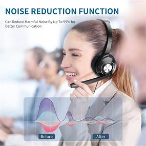 img 1 attached to 🎧 2021 NIUQIGE USB PC Headset with Microphone for Laptops - 3.5mm Jack, Noise-Canceling, Lightweight Wired Computer Headphones - Ideal for Skype, Webinars, Call Centers, Schools