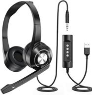 🎧 2021 niuqige usb pc headset with microphone for laptops - 3.5mm jack, noise-canceling, lightweight wired computer headphones - ideal for skype, webinars, call centers, schools logo