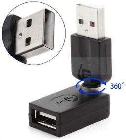 img 1 attached to 💻 CERRXIAN Разворотный и поворотный USB 2.0 Type A Male к Type A Female 360 градусов вращения Регулируемый угол поворота углового удлинителя конвертера - 2 пакета (AM-FM)