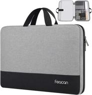 🎒 feacan 15.6 inch laptop sleeve: water resistant briefcase for acer/dell/hp/lenovo/asus notebook ultrabook chromebook, stylish grey carrying case for men and women logo