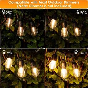 img 3 attached to 🌟 Dimmable 48FT LED Outdoor String Lights with 2 Packs, Waterproof & Shatterproof - Ideal for Backyard, Patio, Cafe, Bistro and Party Lighting