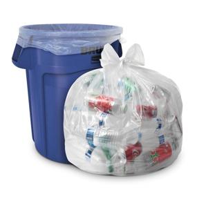 img 4 attached to Aluf Plastics 45 Gallon Clear Trash Bags - (Huge 100 Pack) - 40&#34