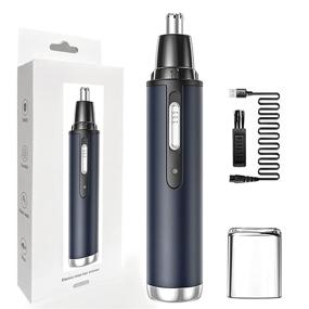 img 4 attached to 💙 ALITERS Men's Ear and Nose Hair Trimmer - USB Charging, Waterproof, Double-Edged Blade - Easy to Clean (Blue)