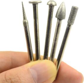 img 2 attached to 🔷 AebDerp 50pcs Diamond Drill Bit Set for Jewelry, Glass, Gemstones & Ceramic - Multifunctional Angle Grinding Burrs - Stone Carving Accessories