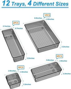 img 3 attached to 🗄️ Organize and Declutter with JARLINK 12 Pack Plastic Drawer Organizers Set - Versatile Storage Solution for Kitchen, Bathroom, Bedroom, and Office