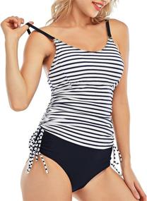 img 2 attached to HAPPYDOCK Strappy Tankini Printed Swimsuits