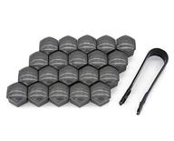 waylin gray lug nut bolt covers set of 20 with removal tools - universal 17mm caps to style and protect wheels logo