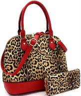 👜 exquisite leopard ostrich leather satchel: trendy women's handbags & wallets for the fashion-forward logo