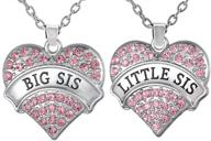 jewelry necklace gifts for sisters: big sis & lil sis heart necklace set - perfect sister necklaces for birthday, christmas, and more! logo