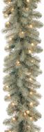 🎄 national tree company 9-feet pre-lit blue christmas garland: downswept douglas fir with white lights logo