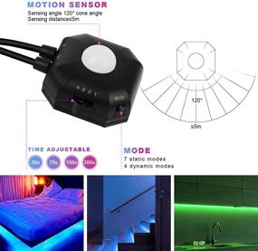 img 2 attached to Enhance Your Bedroom Ambiance with 2 Sets of Motion Sensor Under Bed Lights – App-controlled LED Strip Lights for Bed, Stairs & Cabinets – USB-Powered, Color-Changing, and Energy-Efficient