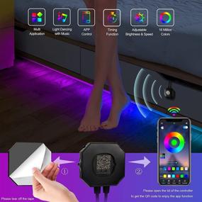 img 3 attached to Enhance Your Bedroom Ambiance with 2 Sets of Motion Sensor Under Bed Lights – App-controlled LED Strip Lights for Bed, Stairs & Cabinets – USB-Powered, Color-Changing, and Energy-Efficient