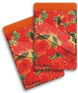 📱 alban rfid blocking cell phone wallet with finger strap - orange floral (2 pack) logo