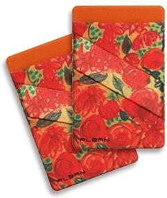 img 4 attached to 📱 Alban RFID Blocking Cell Phone Wallet with Finger Strap - Orange Floral (2 Pack)